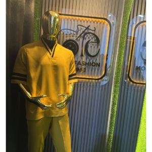 Yellow Crepe Up & Down Set